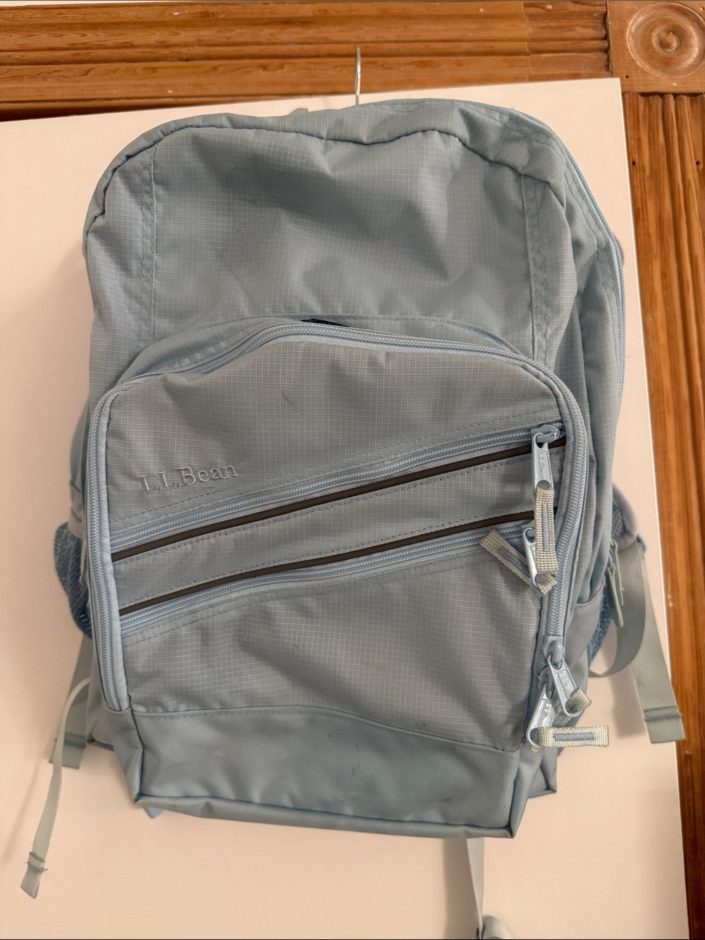L.L. Bean Light Blue Men's Backpack with Front Zip Pockets